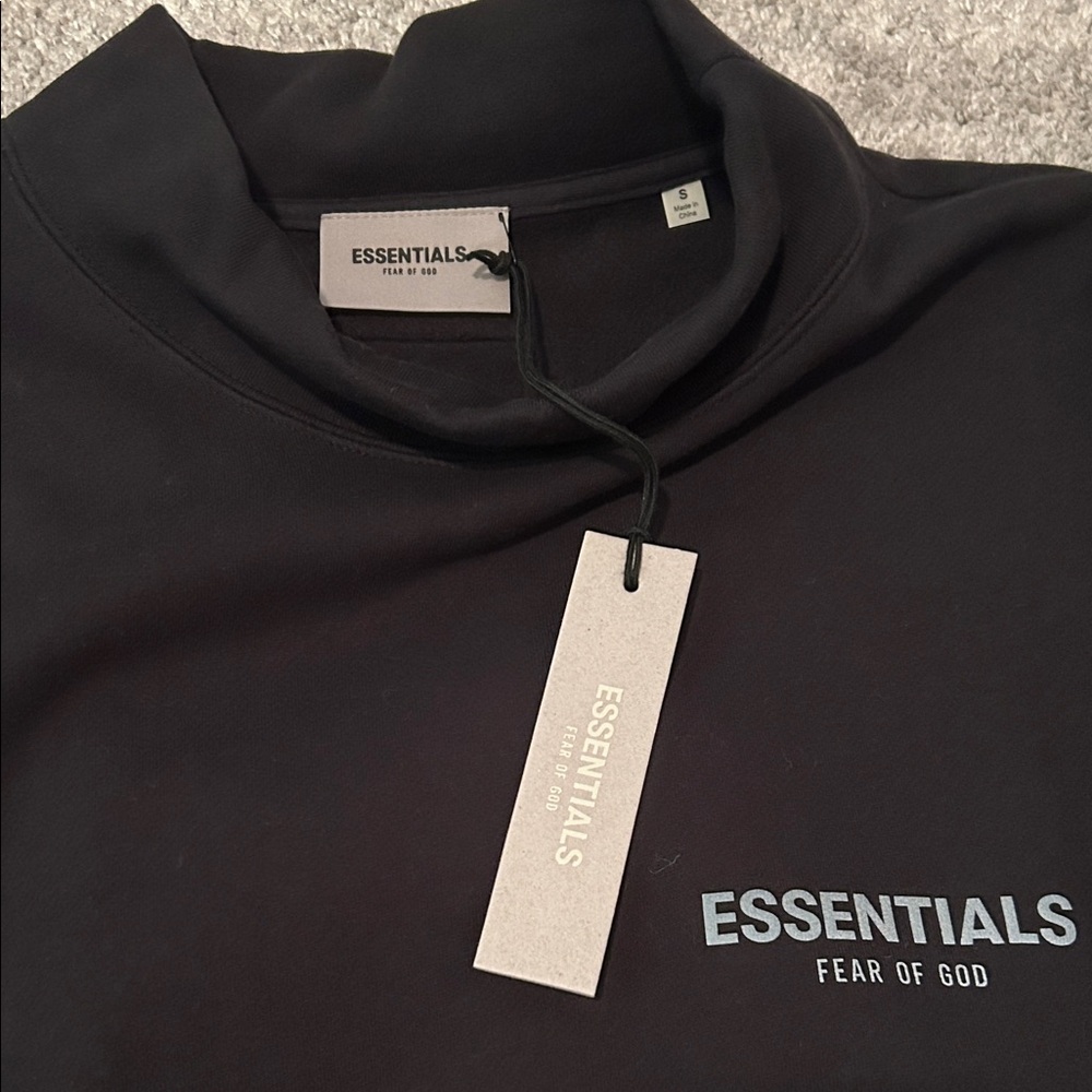 Essentials Men's Black Crewneck Sweater - Picture 2 of 6